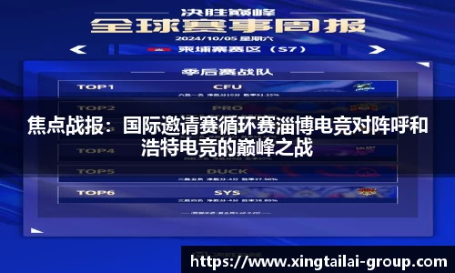 焦点战报：国际邀请赛循环赛淄博电竞对阵呼和浩特电竞的巅峰之战